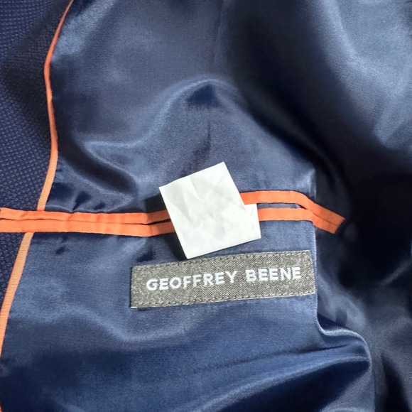 Geoffrey Beene Navy Blue Mens Suit 52L 42W Mens Business Formal Work - Picture 3 of 13